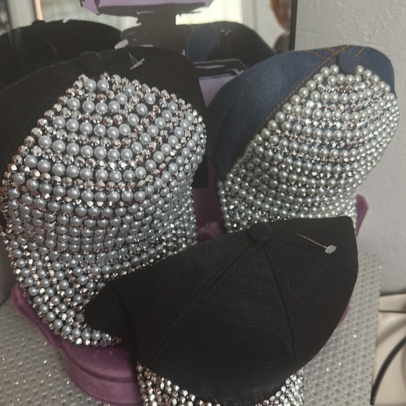 Pearl and Rhinestone Baseball Cap NWOT - Picture 2 of 7